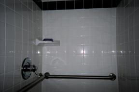 the ADA-compliant shower stall 