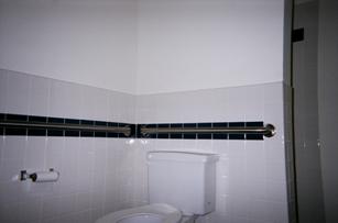 a view of the toilet area showing grab-bars in an ADA-compliant bathroom built by R. W. Almonte Enterprises, Inc.
